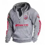 Trail Bike Casual Stand Up Collar Hoodie CAR481 - Light Grey