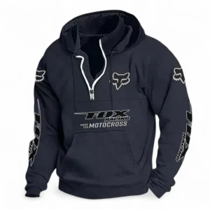 Off-Road Apparel Casual Stand Up Collar Hoodie CAR481 - Dark Blue