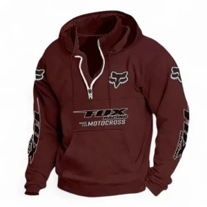 Extreme Sports Gear Casual Stand Up Collar Hoodie CAR481 - Deep Red
