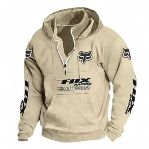 Adventure Riding Kit Casual Stand Up Collar Hoodie CAR481 - Off White