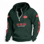 Off-Road Motorbike Casual Stand Up Collar Hoodie CAR481 - Dark Green
