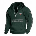 American V-Twin Casual Stand Up Collar Hoodie CAR481 - Dark Green