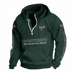 American V-Twin Casual Stand Up Collar Hoodie CAR481 - Dark Green