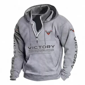 Custom Cruiser Casual Stand Up Collar Hoodie CAR481 - Light Grey