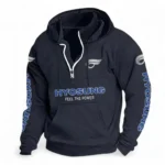 Street Bike Casual Stand Up Collar Hoodie CAR481 - Dark Blue