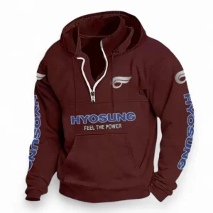Urban Two-Wheeler Casual Stand Up Collar Hoodie CAR481 - Deep Red