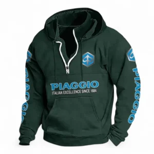 Retro Ride Casual Stand Up Collar Hoodie CAR481 - Dark Green