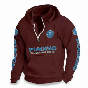 Stylish Two-Wheeler Casual Stand Up Collar Hoodie CAR481 - Deep Red