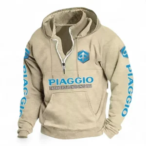 Compact Motorbike Casual Stand Up Collar Hoodie CAR481 - Off White