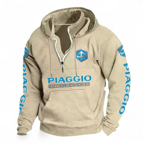 Compact Motorbike Casual Stand Up Collar Hoodie CAR481 - Off White