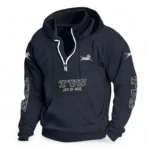 Sporty Two-Wheeler Casual Stand Up Collar Hoodie CAR481 - Dark Blue