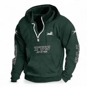 Lightweight Scooter Casual Stand Up Collar Hoodie CAR481 - Dark Green