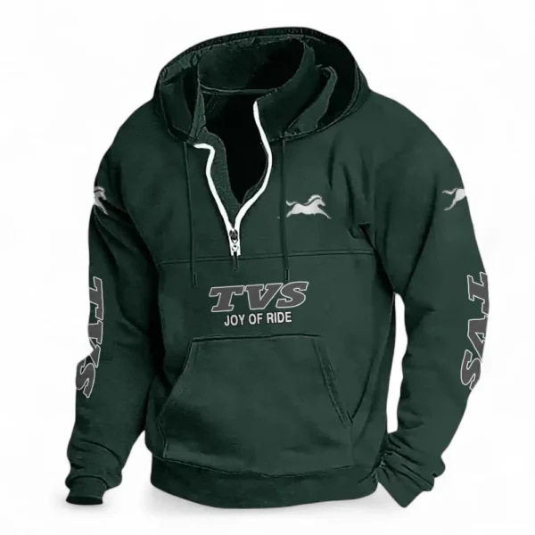 Lightweight Scooter Casual Stand Up Collar Hoodie CAR481 - Dark Green