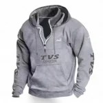 Retro Commuter Casual Stand Up Collar Hoodie CAR481 - Light Grey
