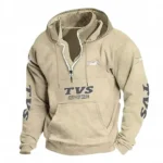 City Motorcycle Casual Stand Up Collar Hoodie CAR481 - Off White