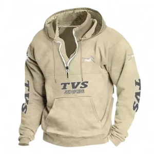 City Motorcycle Casual Stand Up Collar Hoodie CAR481 - Off White