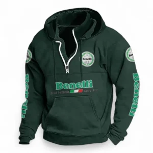Adventure Touring Bike Casual Stand Up Collar Hoodie CAR481 - Dark Green
