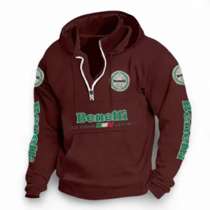 Classic Roadster Casual Stand Up Collar Hoodie CAR481 - Deep Red
