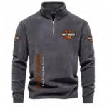 Chopper Style Bike Half Zip Stand Up Collar Hoodie CAR484 - Dark Gray