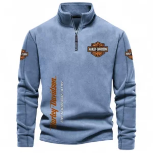 Road Cruiser Half Zip Stand Up Collar Hoodie CAR484 - Light Blue