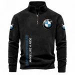 Enduro Motorbike Half Zip Stand Up Collar Hoodie CAR484 - Black