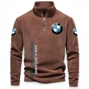 Performance Bike Half Zip Stand Up Collar Hoodie CAR484 - Brown