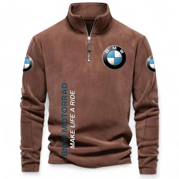 Performance Bike Half Zip Stand Up Collar Hoodie CAR484 - Brown