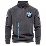 Long-Distance Touring Motorcycle Half Zip Stand Up Collar Hoodie CAR484 - Dark Gray