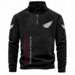 Scooter Half Zip Stand Up Collar Hoodie CAR484 - Black