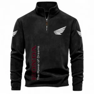 Scooter Half Zip Stand Up Collar Hoodie CAR484 - Black