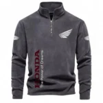 Road Bike Half Zip Stand Up Collar Hoodie CAR484 - Dark Gray