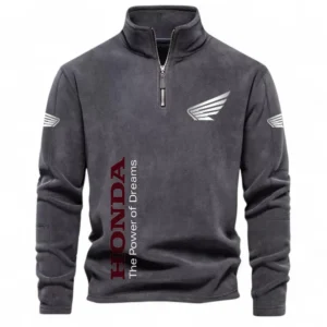 Road Bike Half Zip Stand Up Collar Hoodie CAR484 - Dark Gray