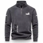 Stylish Urban Bike Half Zip Stand Up Collar Hoodie CAR484 - Dark Gray
