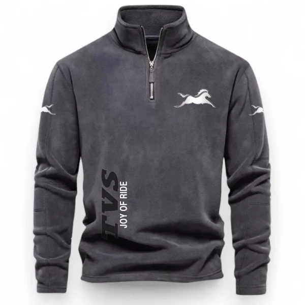 Stylish Urban Bike Half Zip Stand Up Collar Hoodie CAR484 - Dark Gray