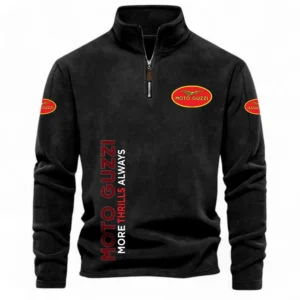 Adventure Motorcycle Half Zip Stand Up Collar Hoodie CAR484 - Black