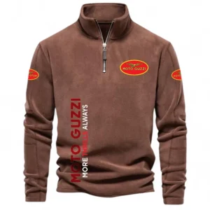 Iconic Road Bike Half Zip Stand Up Collar Hoodie CAR484 - Brown