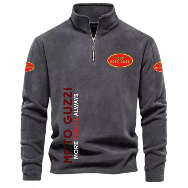 Timeless Motor Ride Half Zip Stand Up Collar Hoodie CAR484 - Dark Gray