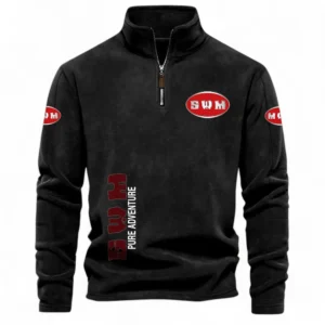 Performance Trail Bike Half Zip Stand Up Collar Hoodie CAR484 - Black