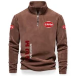 Outdoor Explorer Bike Half Zip Stand Up Collar Hoodie CAR484 - Brown