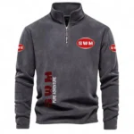 All-Terrain Two-Wheeler Half Zip Stand Up Collar Hoodie CAR484 - Dark Gray
