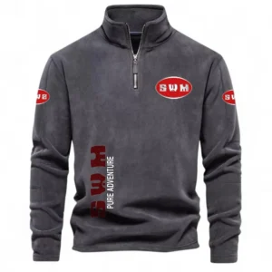 All-Terrain Two-Wheeler Half Zip Stand Up Collar Hoodie CAR484 - Dark Gray