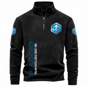Chic Scooter Half Zip Stand Up Collar Hoodie CAR484 - Black