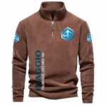 Agile Street Rider Half Zip Stand Up Collar Hoodie CAR484 - Brown