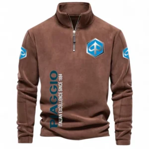 Agile Street Rider Half Zip Stand Up Collar Hoodie CAR484 - Brown