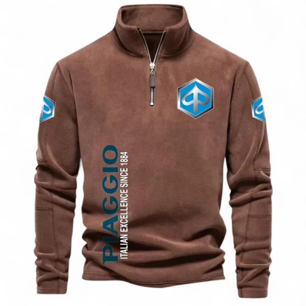 Agile Street Rider Half Zip Stand Up Collar Hoodie CAR484 - Brown