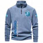 Classic Scooter Half Zip Stand Up Collar Hoodie CAR484 - Light Blue