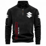 Adventure-Ready Vehicle Half Zip Stand Up Collar Hoodie CAR484 - Black