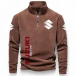 City-Friendly Auto Half Zip Stand Up Collar Hoodie CAR484 - Brown