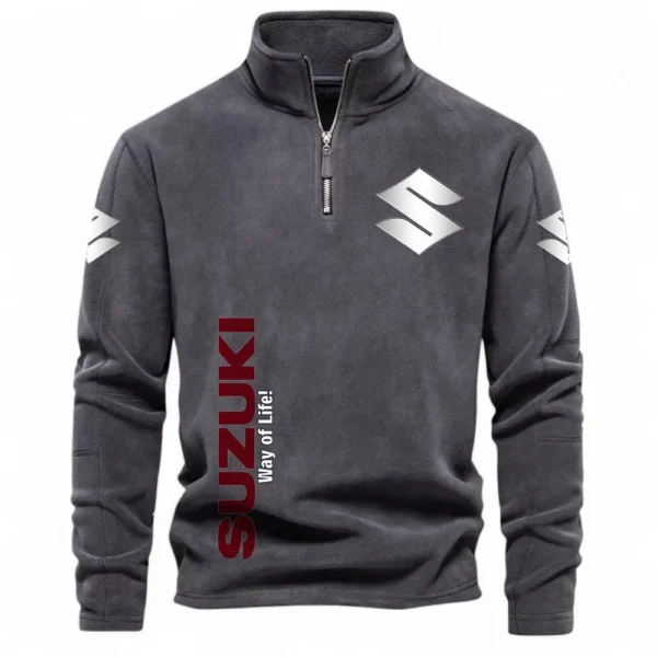 Performance Hatch Half Zip Stand Up Collar Hoodie CAR484 - Dark Gray