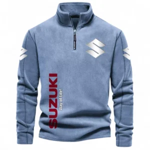 Everyday Ride Half Zip Stand Up Collar Hoodie CAR484 - Light Blue